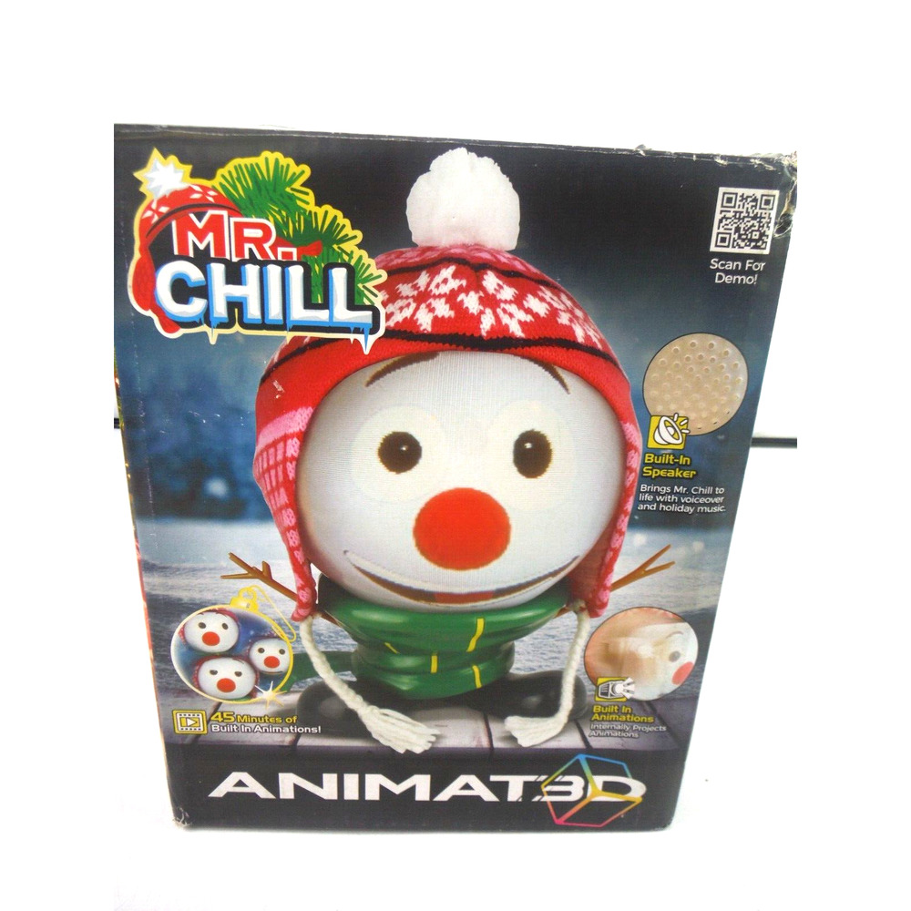 New Animat3d Mr. Chill Singing and Talking Snowman Christmas Jokes Carols Fun!